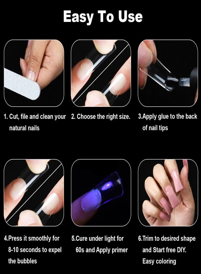 ASONRL 504Pcs Clear Duck Nail Tips Full Cover Duck Nails Tips Press Ons - 12 Sizes Acrylic Gel DIY Nail Extensions for Salon-Worthy Duck Shaped Manicures & Nail Art with Box - Image 5